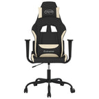 Gaming-Stuhl Schwarz und Creme Stoff