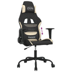 Gaming-Stuhl Schwarz und Creme Stoff