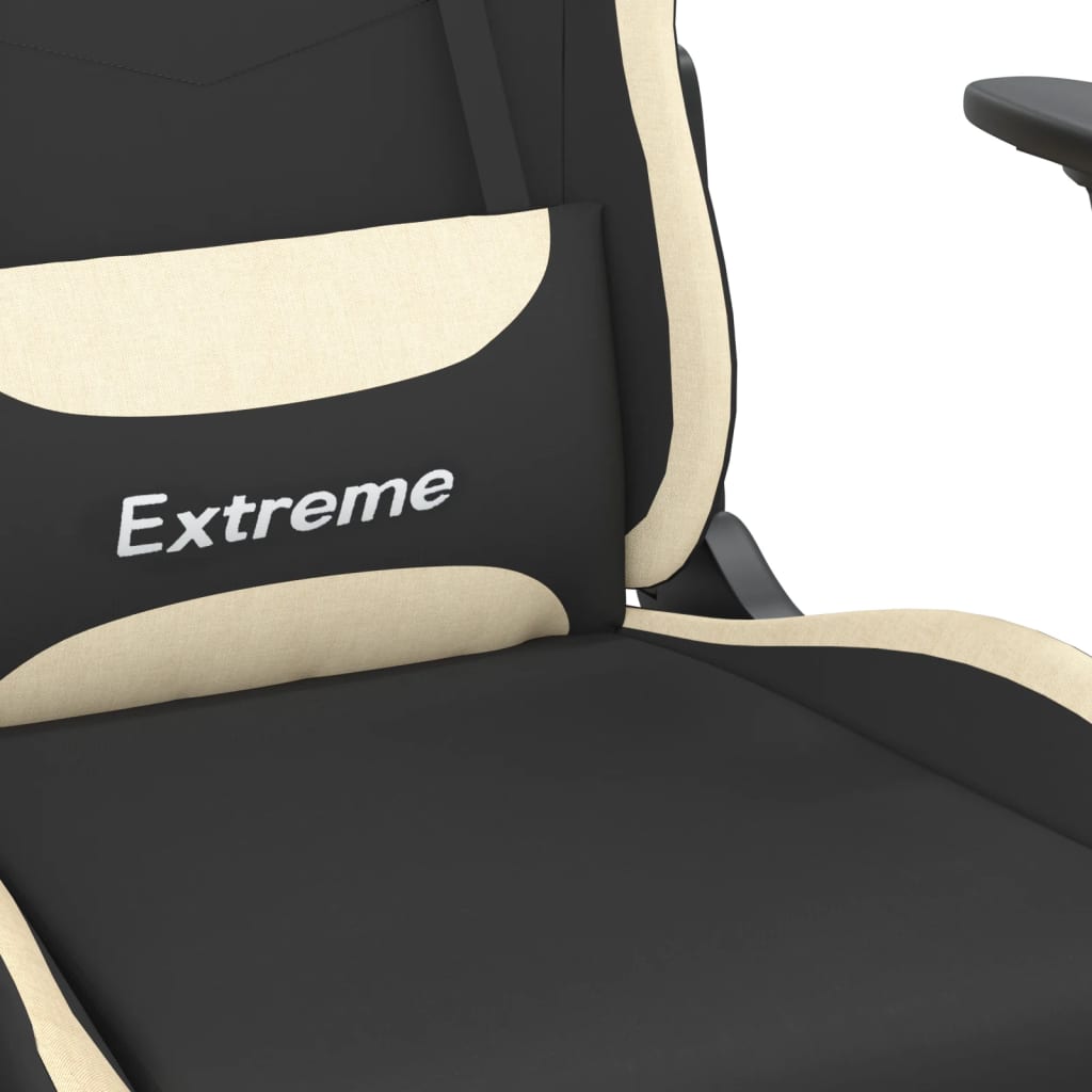 Gaming-Stuhl Schwarz und Creme Stoff