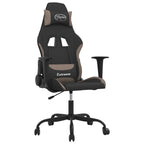 Gaming-Stuhl Schwarz und Taupe Stoff