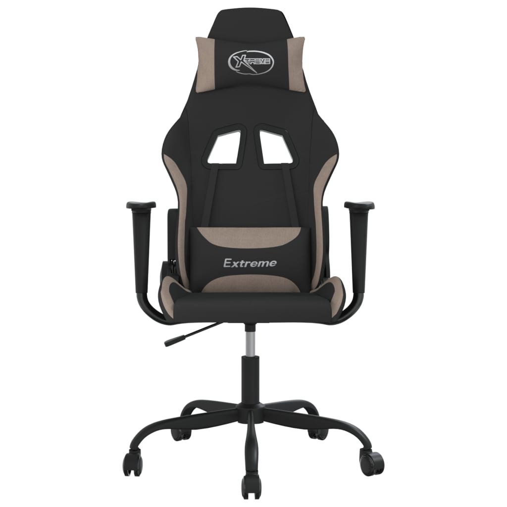 Gaming-Stuhl Schwarz und Taupe Stoff