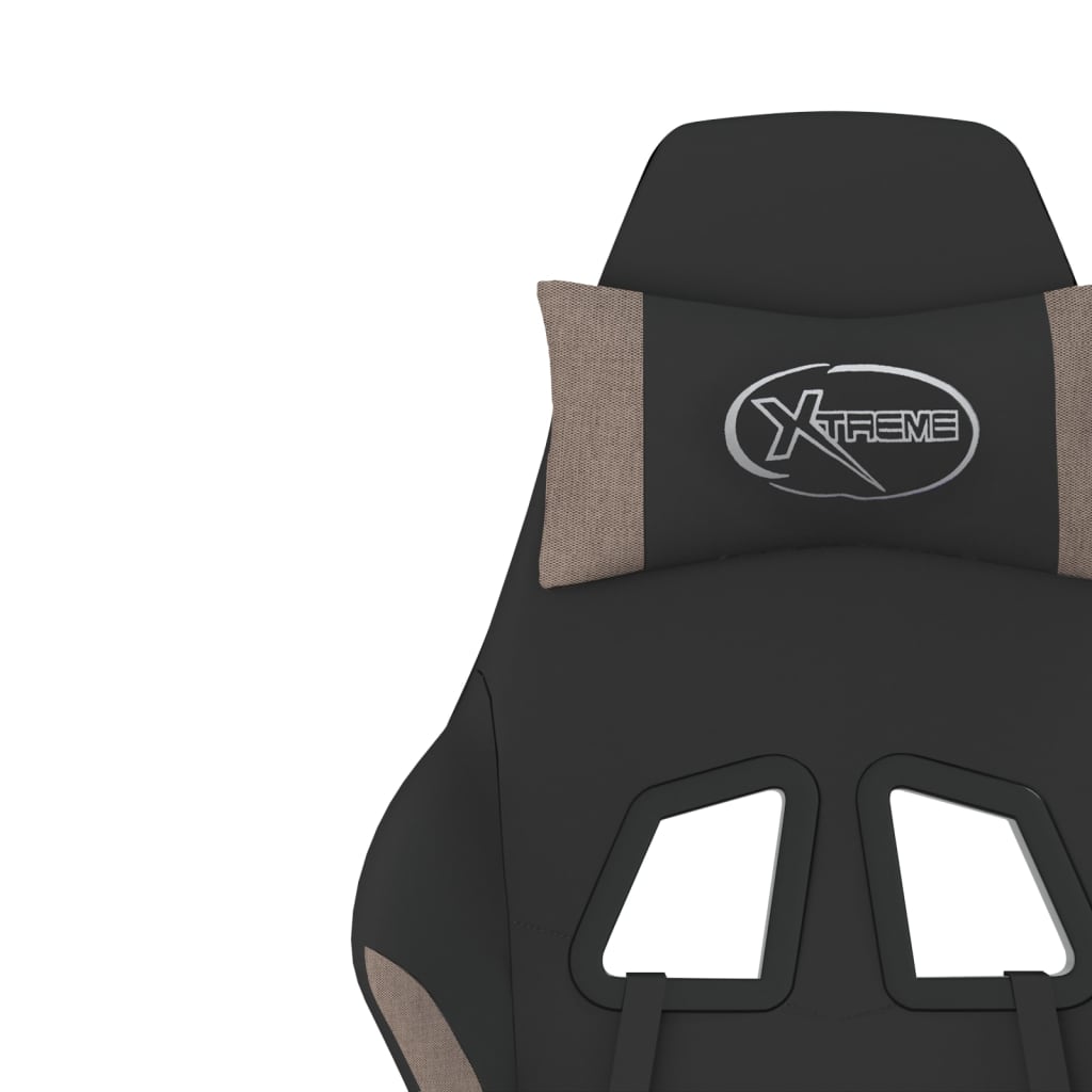 Gaming-Stuhl Schwarz und Taupe Stoff