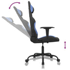 Gaming-Stuhl Schwarz und Blau Stoff