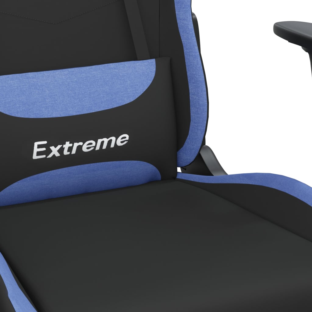 Gaming-Stuhl Schwarz und Blau Stoff