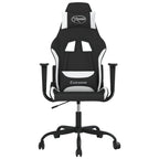 Gaming-Stuhl Schwarz und Weiß Stoff