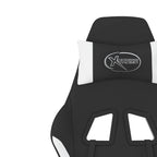Gaming-Stuhl Schwarz und Weiß Stoff