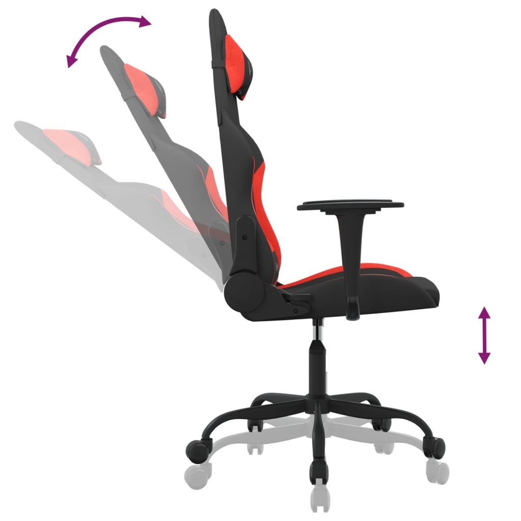 Gaming-Stuhl Schwarz und Rot Stoff