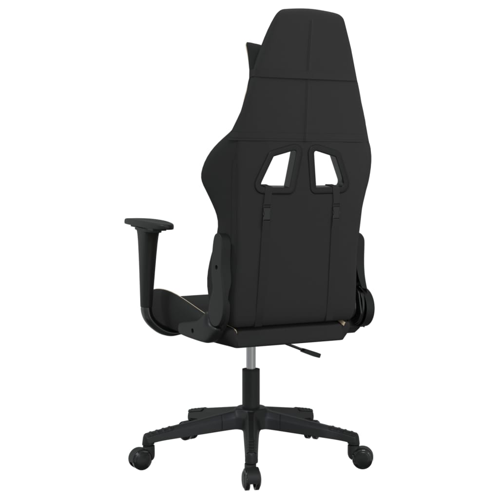 Gaming-Stuhl Schwarz und Creme Stoff