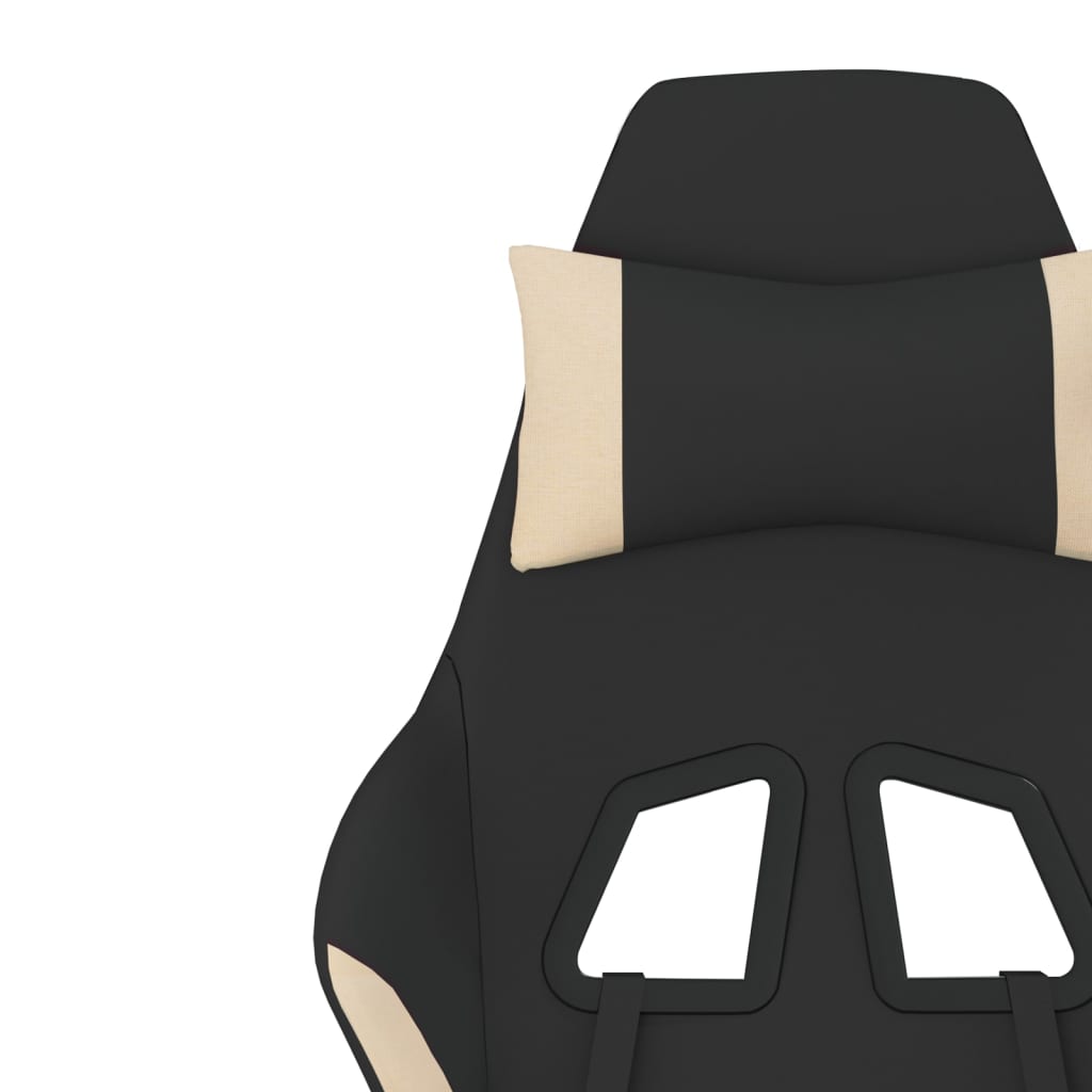 Gaming-Stuhl Schwarz und Creme Stoff