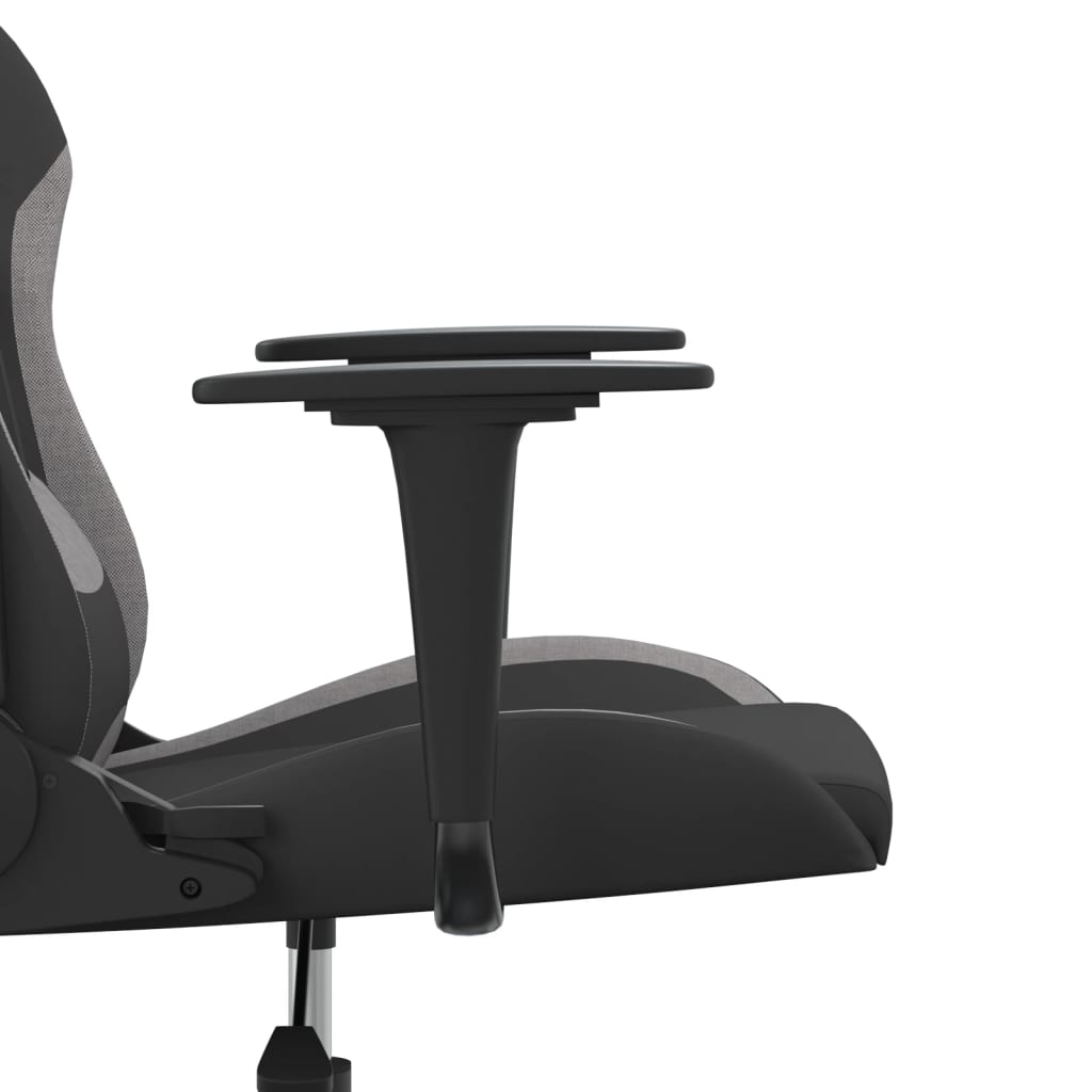 Gaming-Stuhl Schwarz und Hellgrau Stoff