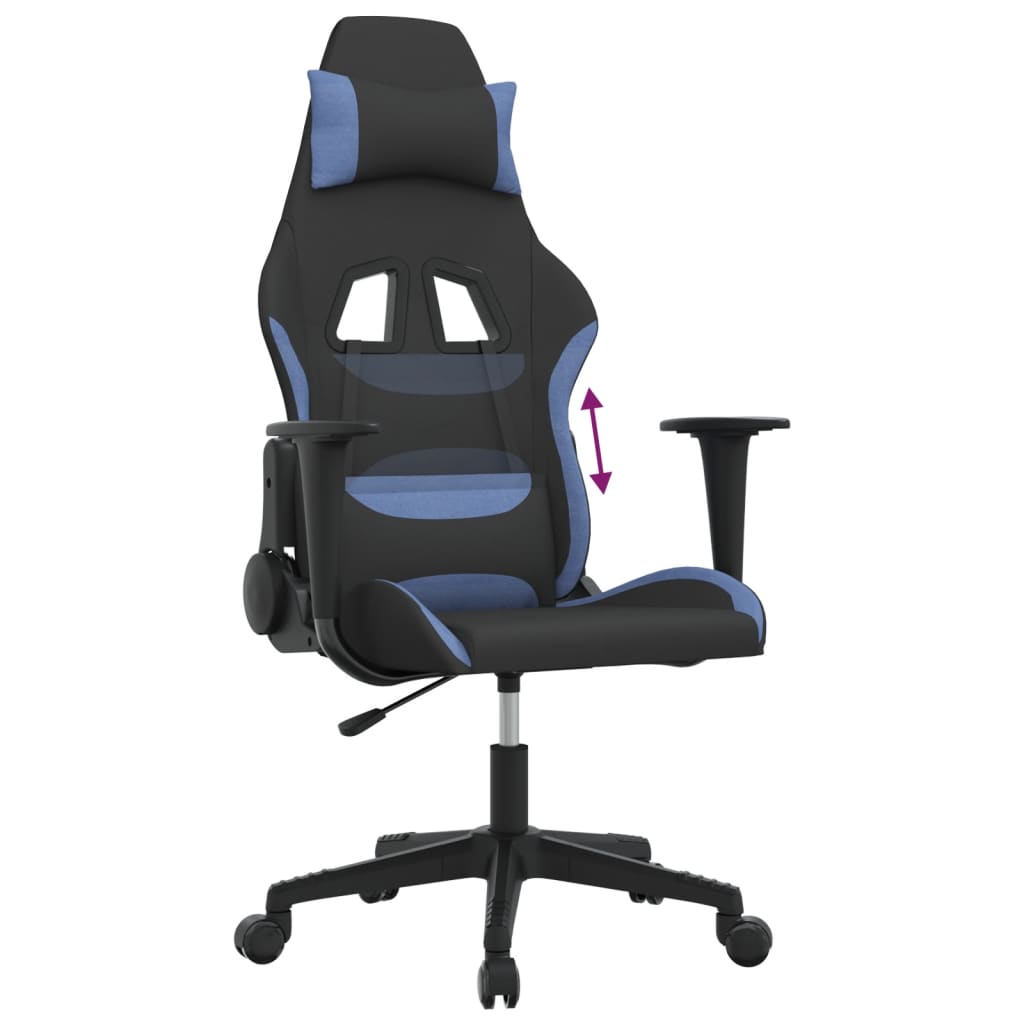 Gaming-Stuhl Schwarz und Blau Stoff