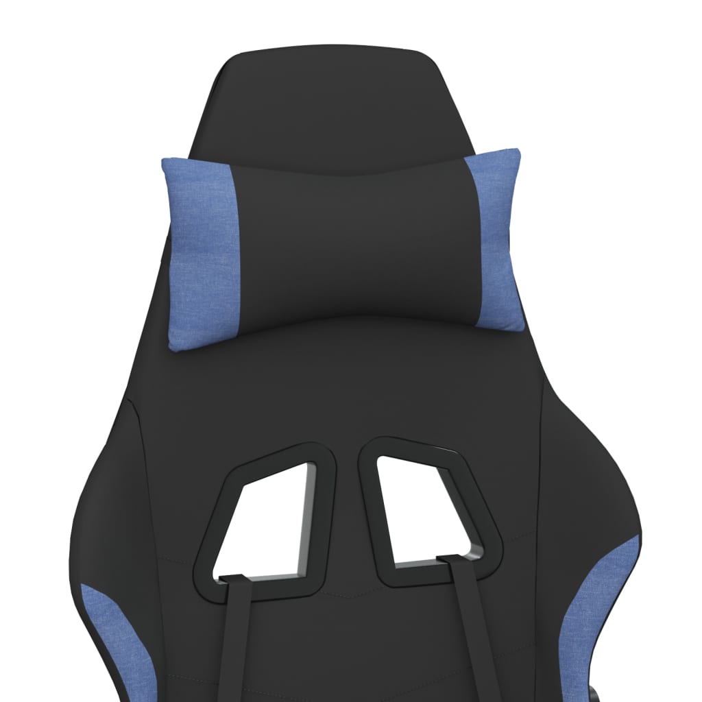 Gaming-Stuhl Schwarz und Blau Stoff