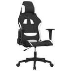 Gaming-Stuhl Schwarz und Weiß Stoff