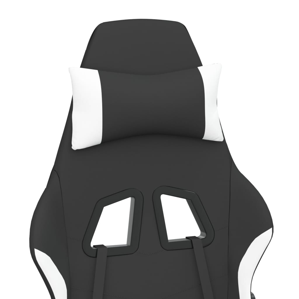 Gaming-Stuhl Schwarz und Weiß Stoff