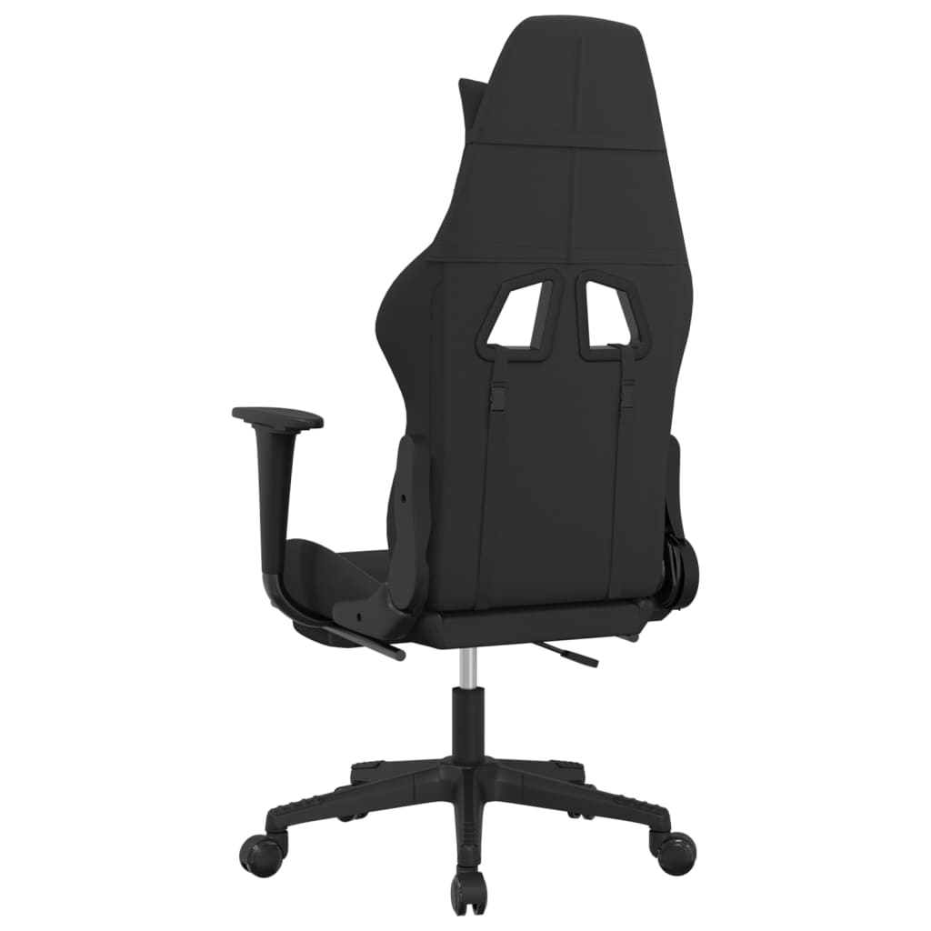 Gaming-Stuhl mit Fußstütze Schwarz und Taupe Stoff