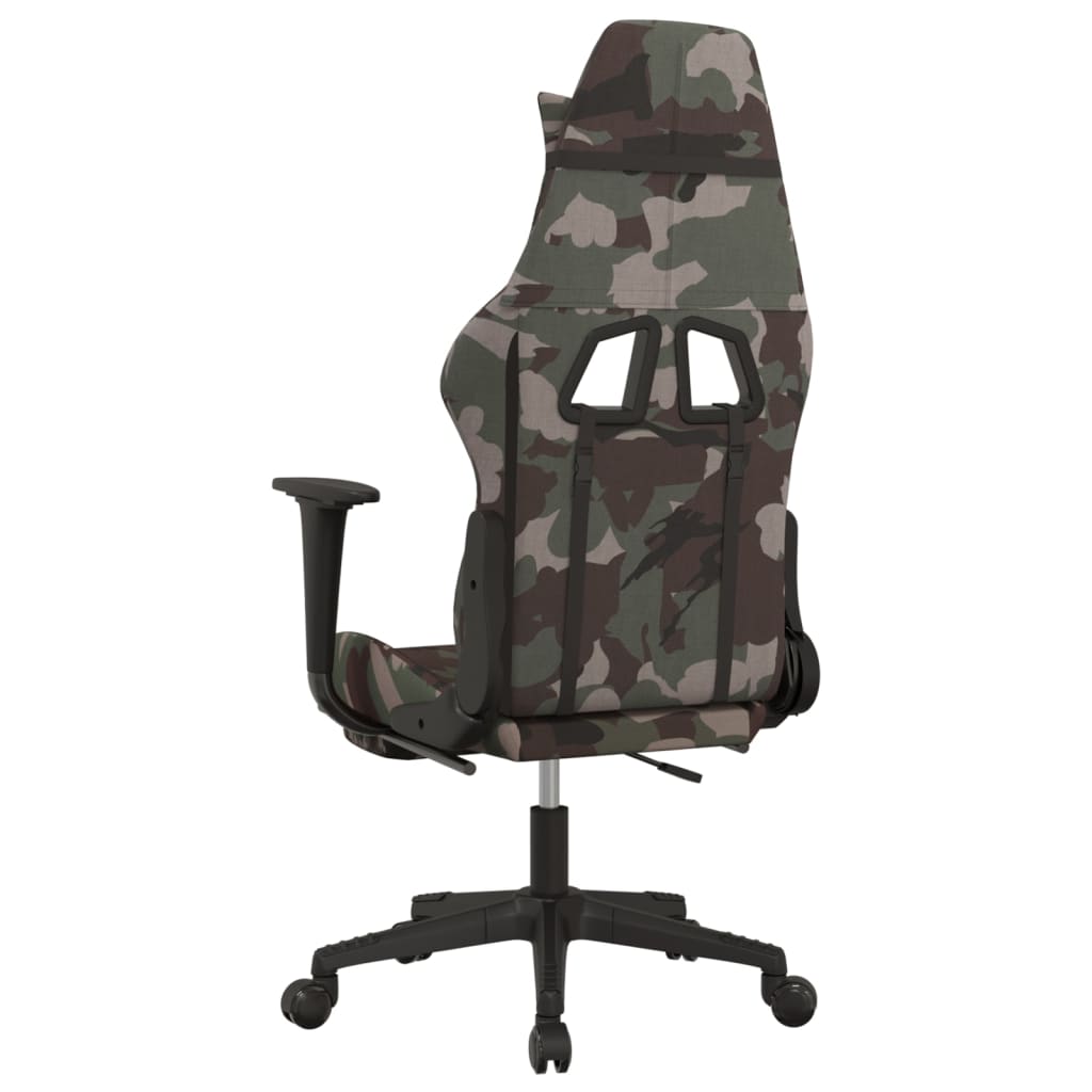 Gaming-Stuhl mit Fußstütze Tarnfarben und Schwarz Stoff