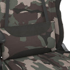 Gaming-Stuhl mit Fußstütze Tarnfarben und Schwarz Stoff