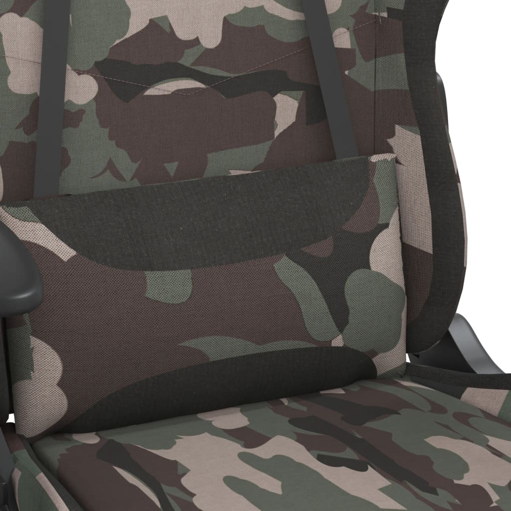 Gaming-Stuhl mit Fußstütze Tarnfarben und Schwarz Stoff