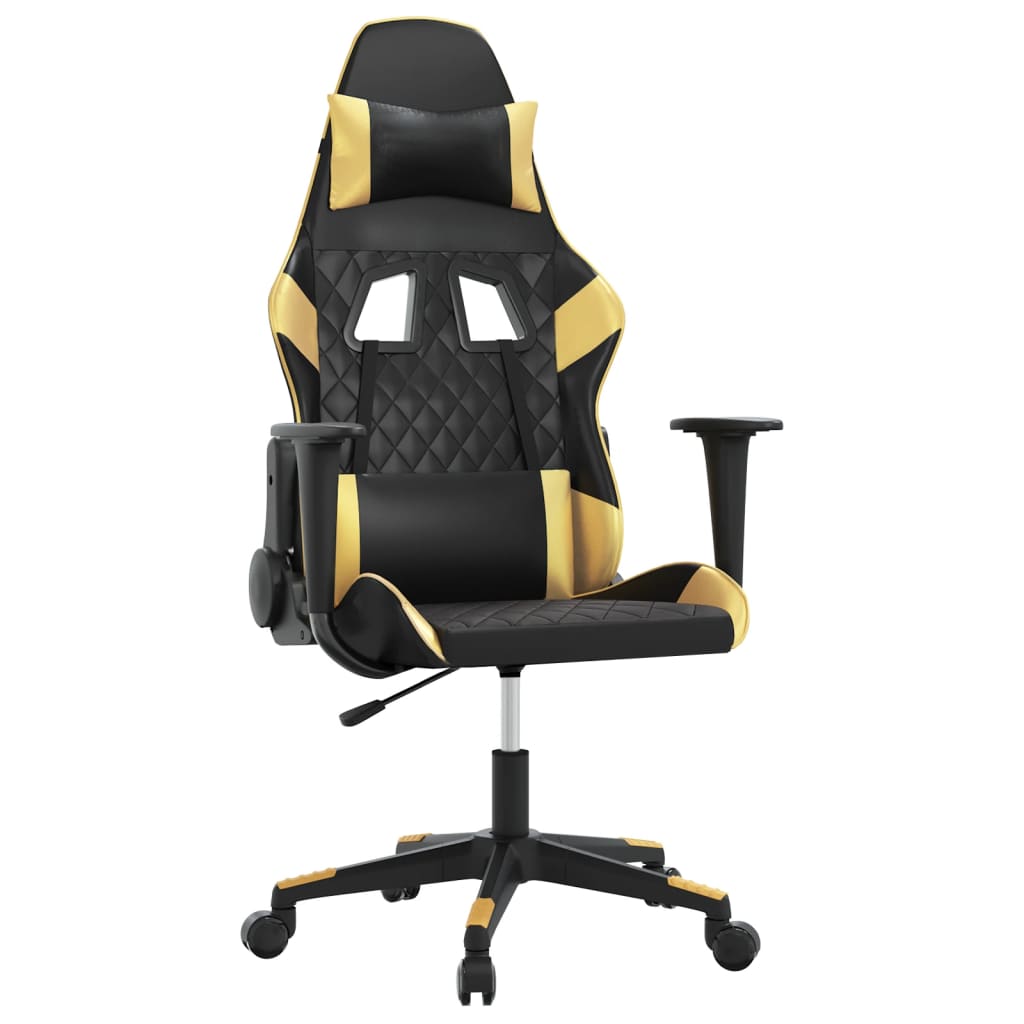 Gaming-Stuhl Schwarz und Golden Kunstleder