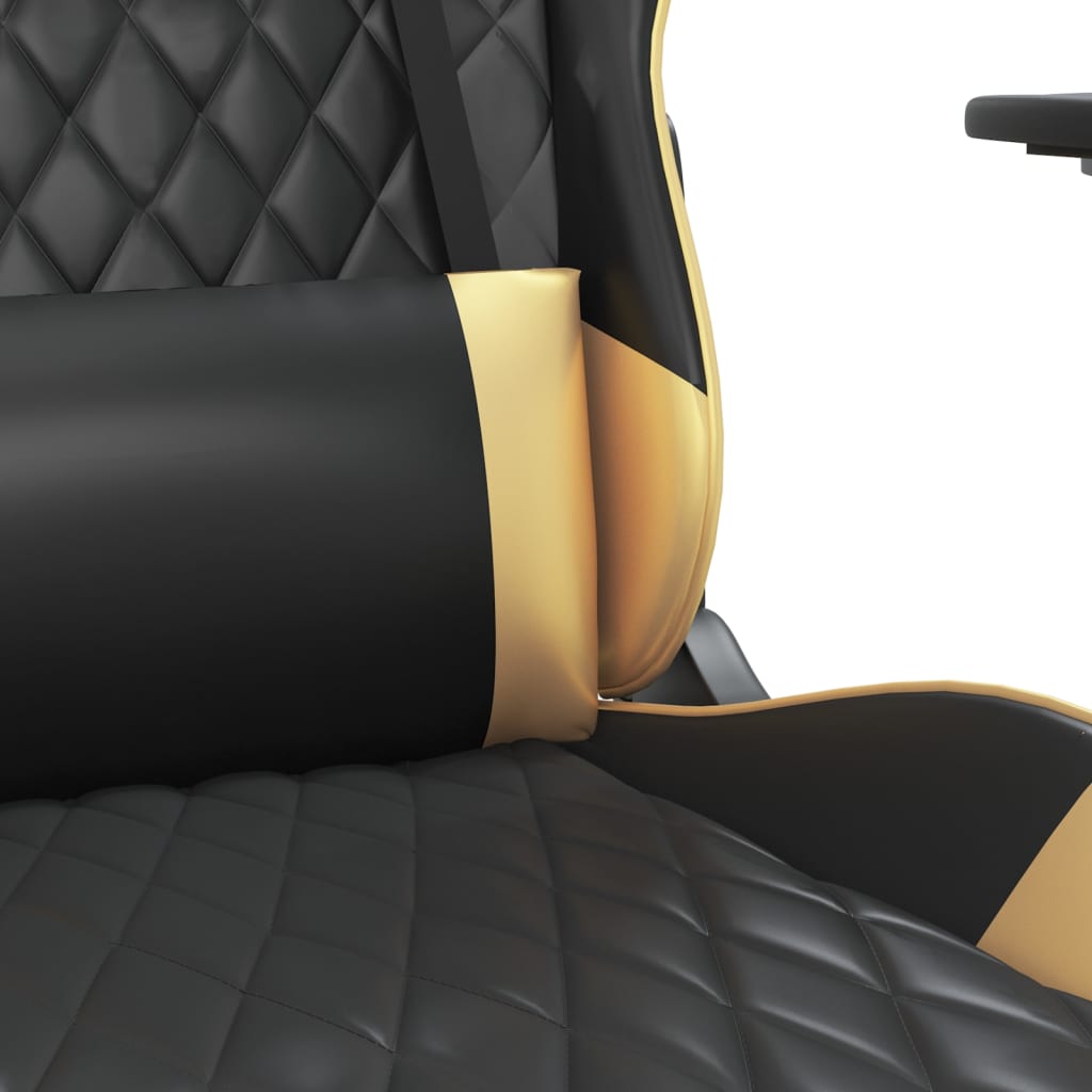 Gaming-Stuhl Schwarz und Golden Kunstleder