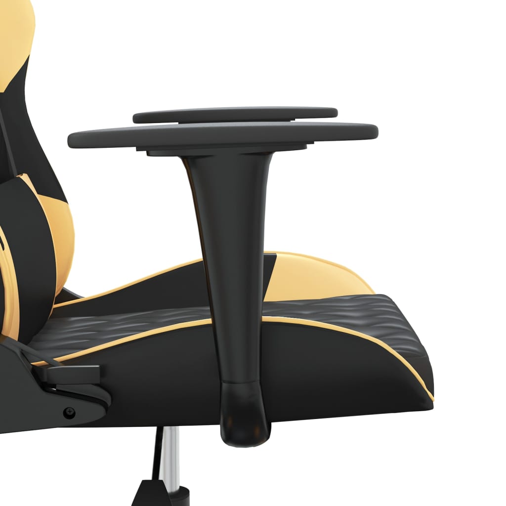Gaming-Stuhl Schwarz und Golden Kunstleder