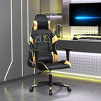 Gaming-Stuhl Schwarz und Golden Kunstleder