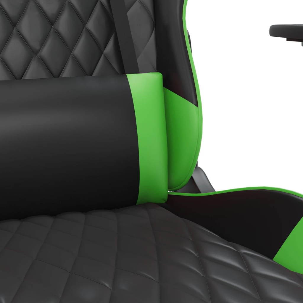 Gaming-Stuhl Schwarz und Grün Kunstleder