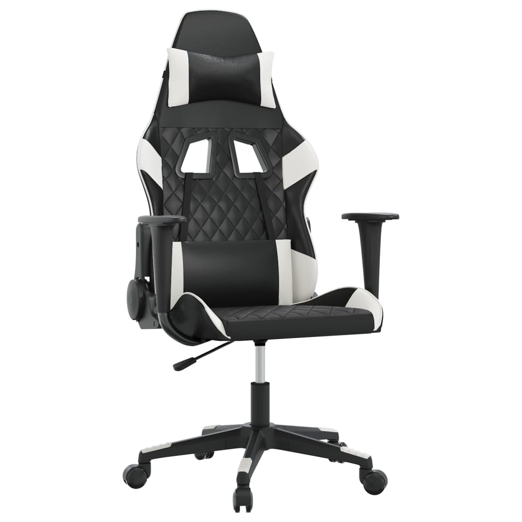 Gaming-Stuhl Schwarz und Weiß Kunstleder