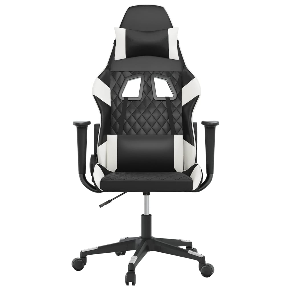 Gaming-Stuhl Schwarz und Weiß Kunstleder