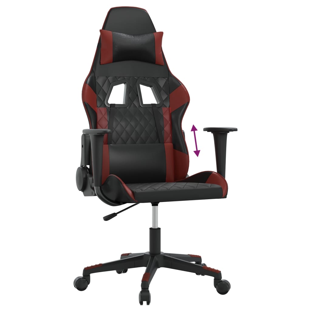 Gaming-Stuhl Schwarz und Weinrot Kunstleder