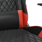 Gaming-Stuhl mit Fußstütze Schwarz und Rot Kunstleder