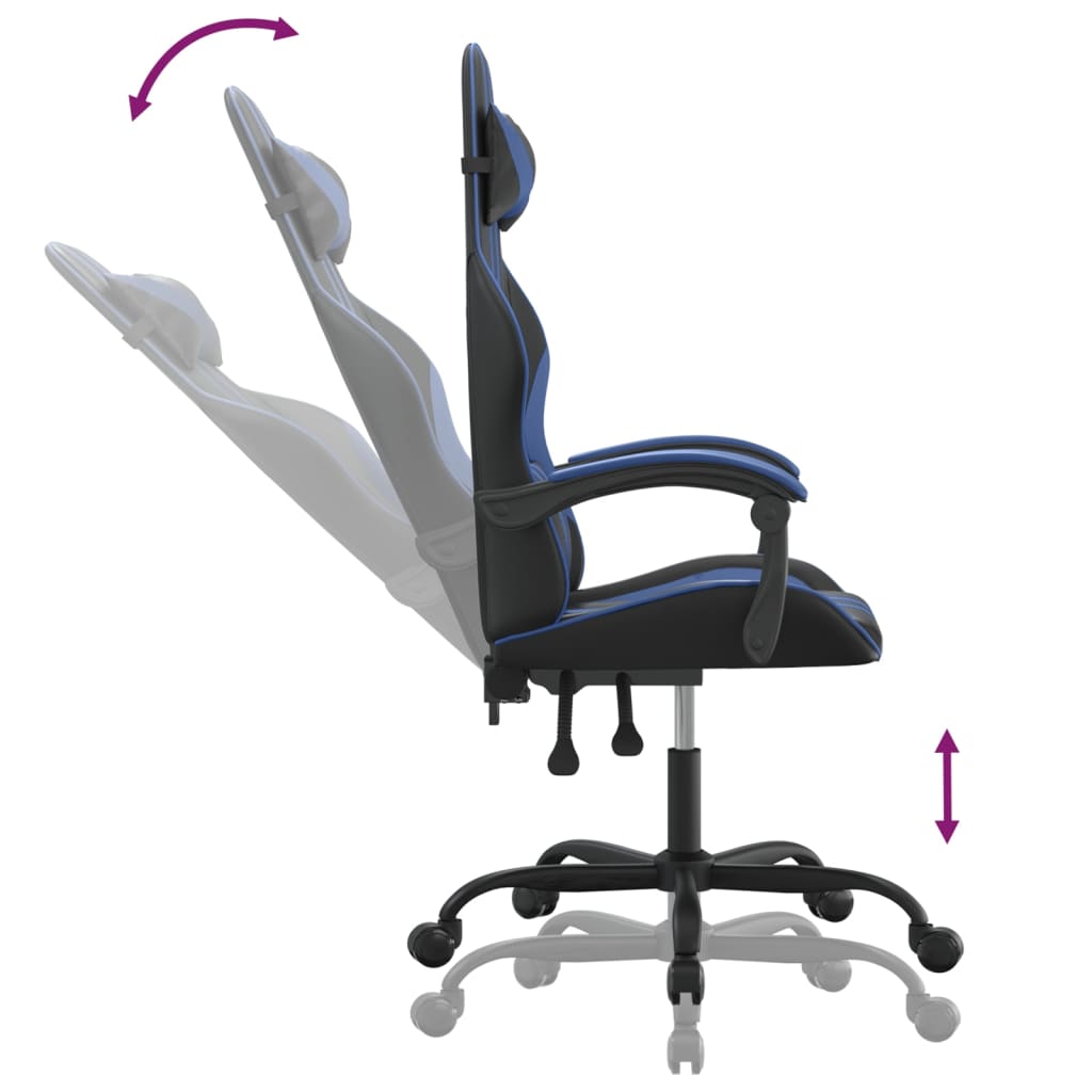 Gaming-Stuhl Schwarz und Blau Kunstleder