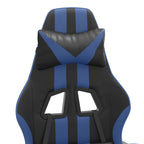 Gaming-Stuhl mit Fußstütze Schwarz und Blau Kunstleder