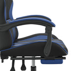 Gaming-Stuhl mit Fußstütze Schwarz und Blau Kunstleder