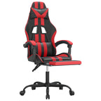 Gaming-Stuhl mit Fußstütze Schwarz und Rot Kunstleder