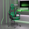 Gaming-Stuhl mit Fußstütze Schwarz und Grün Kunstleder