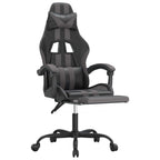 Gaming-Stuhl mit Fußstütze Schwarz und Grau Kunstleder