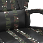 Gaming-Stuhl mit Fußstütze Schwarz und Tarnfarben Kunstleder