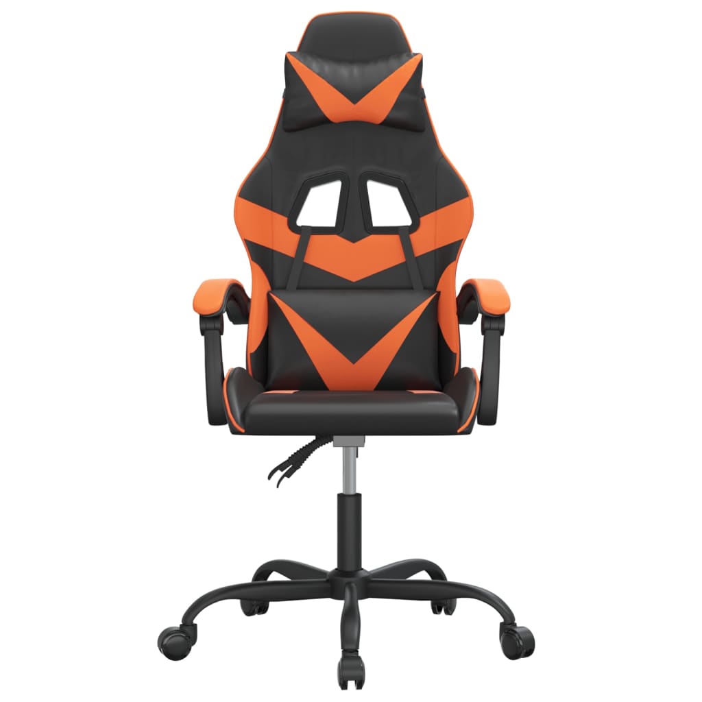 Gaming-Stuhl Schwarz und Orange Kunstleder