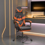 Gaming-Stuhl mit Fußstütze Schwarz und Orange Kunstleder