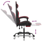 Gaming-Stuhl mit Fußstütze Schwarz und Weinrot Kunstleder