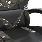 Gaming-Stuhl mit Fußstütze Schwarz und Tarnfarben Kunstleder