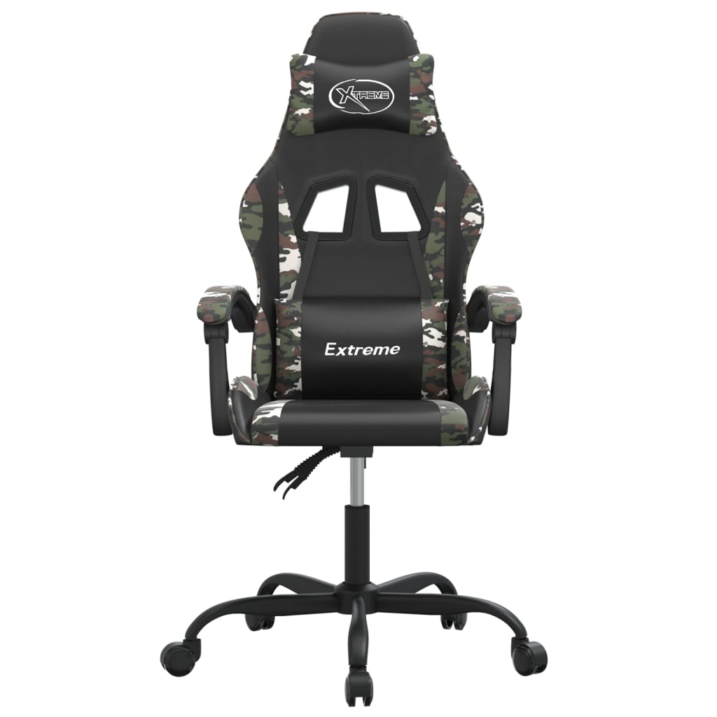 Gaming-Stuhl Schwarz und Tarnfarben Kunstleder