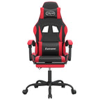 Gaming-Stuhl mit Fußstütze Schwarz und Rot Kunstleder