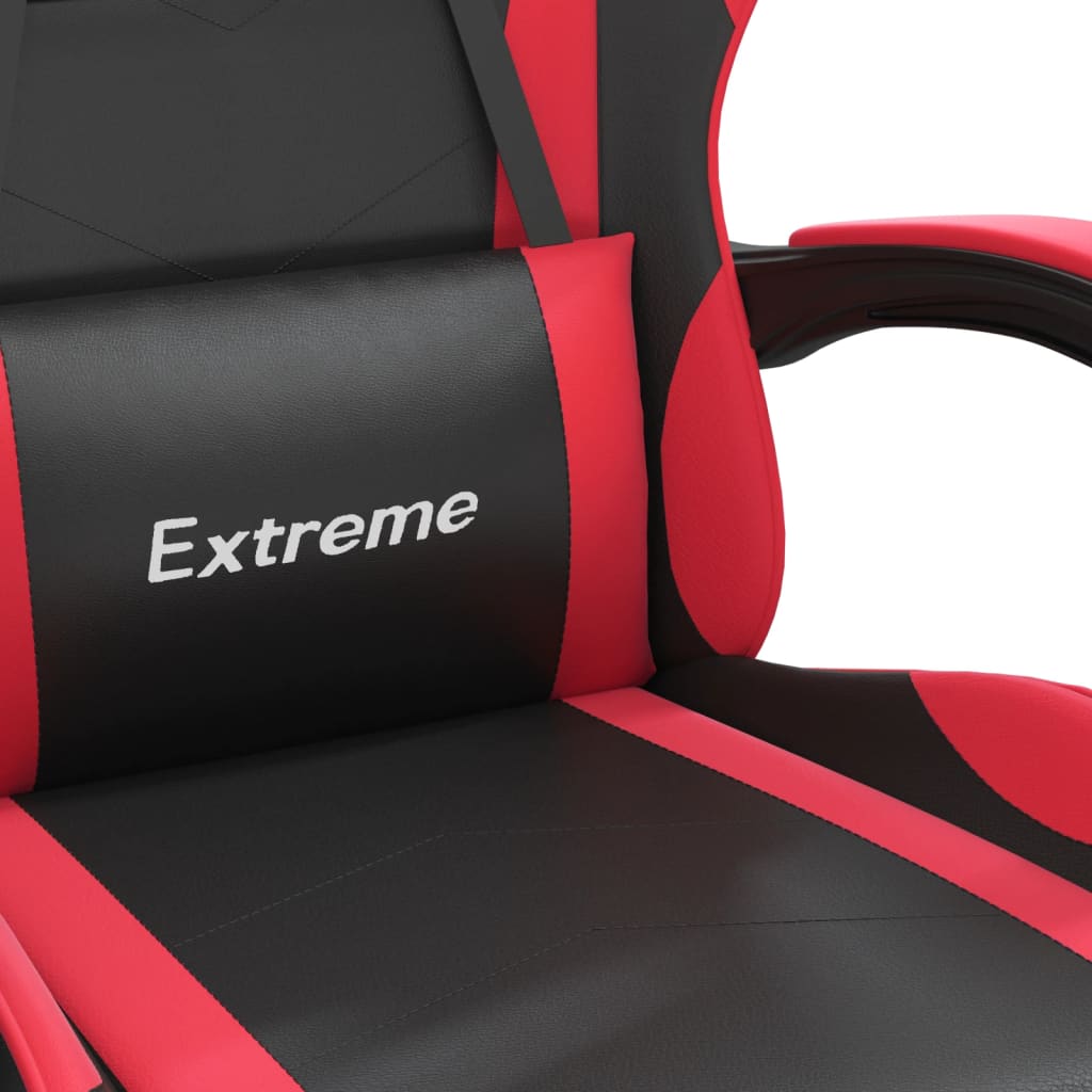 Gaming-Stuhl mit Fußstütze Schwarz und Rot Kunstleder