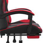Gaming-Stuhl mit Fußstütze Schwarz und Rot Kunstleder