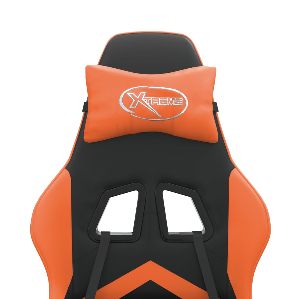 Gaming-Stuhl Schwarz und Orange Kunstleder