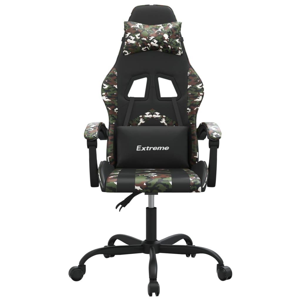 Gaming-Stuhl Schwarz und Tarnfarben Kunstleder
