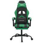Gaming-Stuhl mit Fußstütze Schwarz und Grün Kunstleder