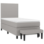 Boxspringbett mit Matratze Hellgrau 80x200 cm Stoff